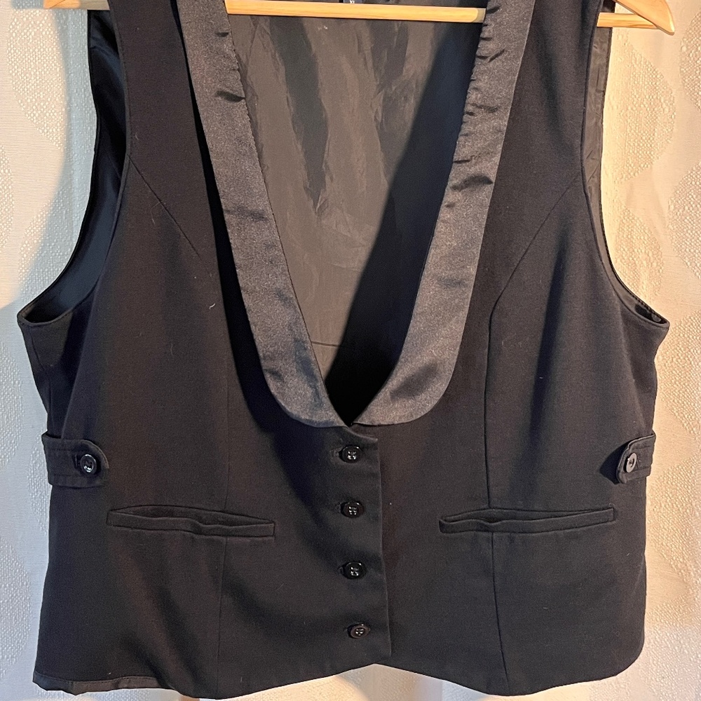 Vintage Gap Vest Waistcoat - Black XL - 4 button